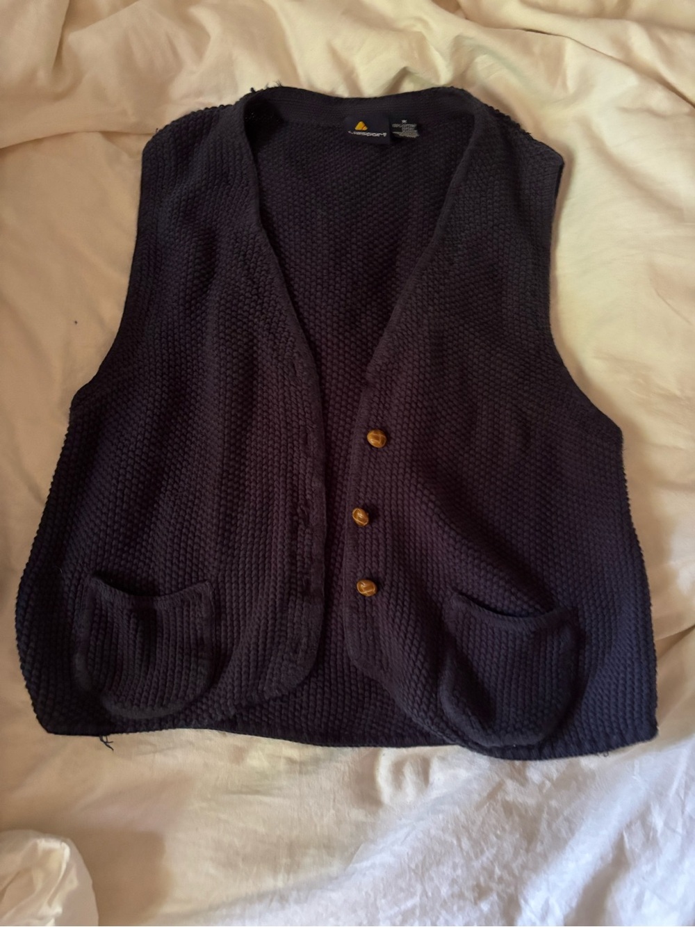Women’s Dark Navy Knit Button Cardigan Vest